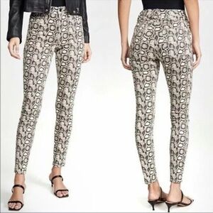 NWT - Good American - Snakeskin Pattern Pants Jeans - Cream/Black - 12